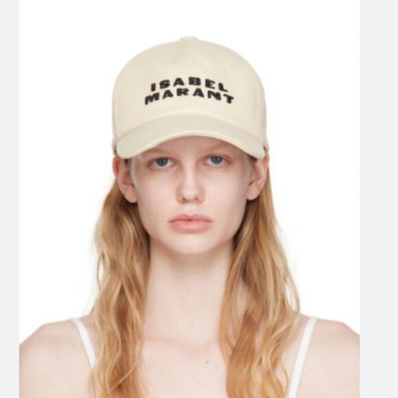 NWT ISABEL MARANT Malange Ivory Cotton Tedji Baseball Cap - Picture 1 of 9